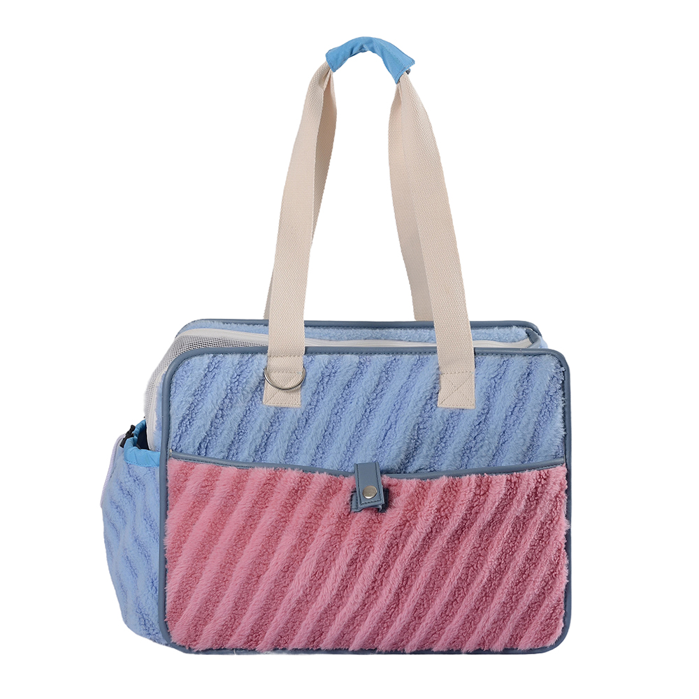 Fashionable portable plush pet carrier bag hand held dog at cat outdoor handbag fitness taglagas at taglamig