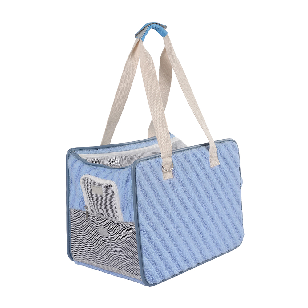 Fashionable portable plush pet carrier bag hand held dog at cat outdoor handbag fitness taglagas at taglamig