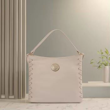 soft leather women handbag adjustable strap polyester lining