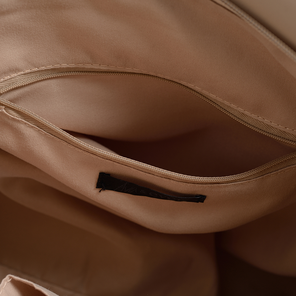 soft leather women handbag adjustable strap polyester lining