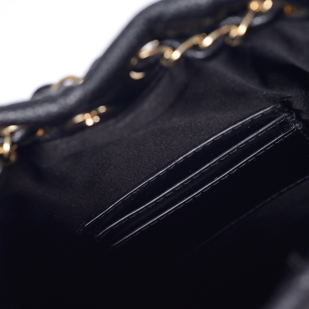 Classic women backpack black gold chain casual high quality leather bag