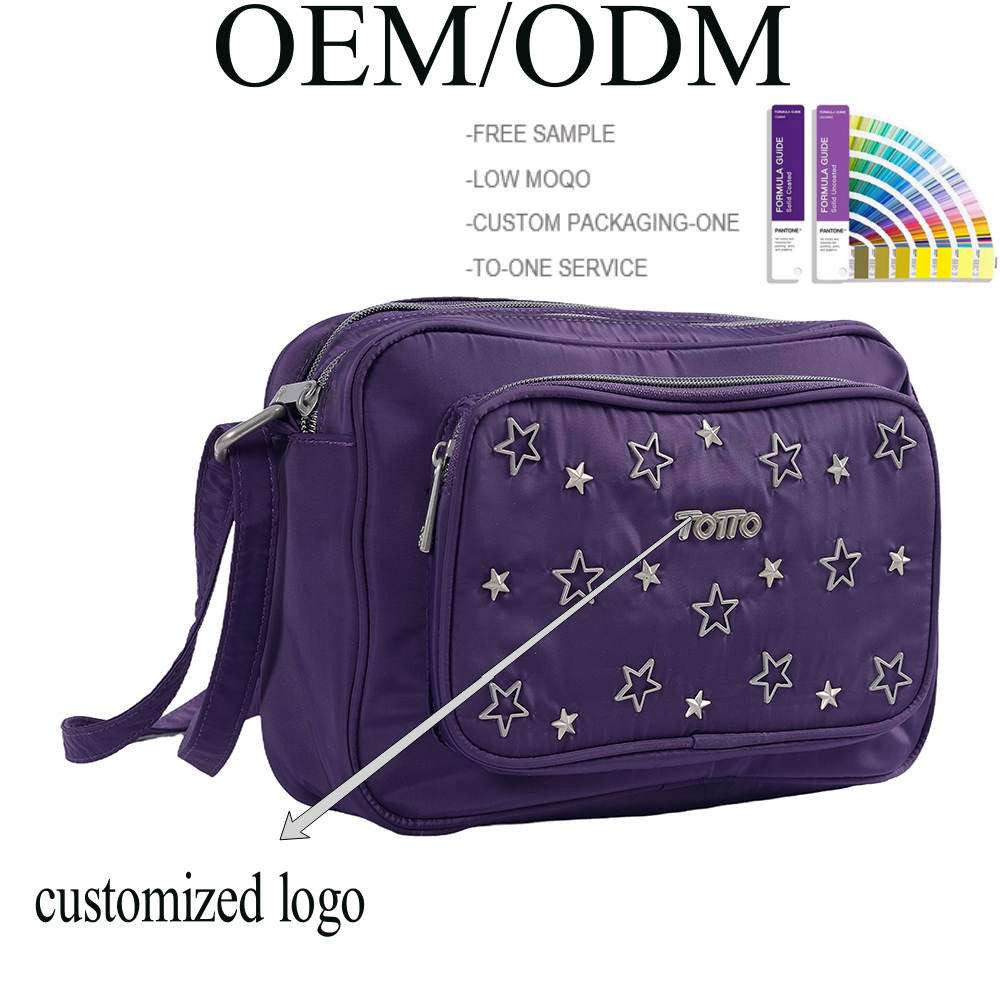 factory custom na disenyo adjustable strap unsex crossbody bag square shape metal accessories palamuti