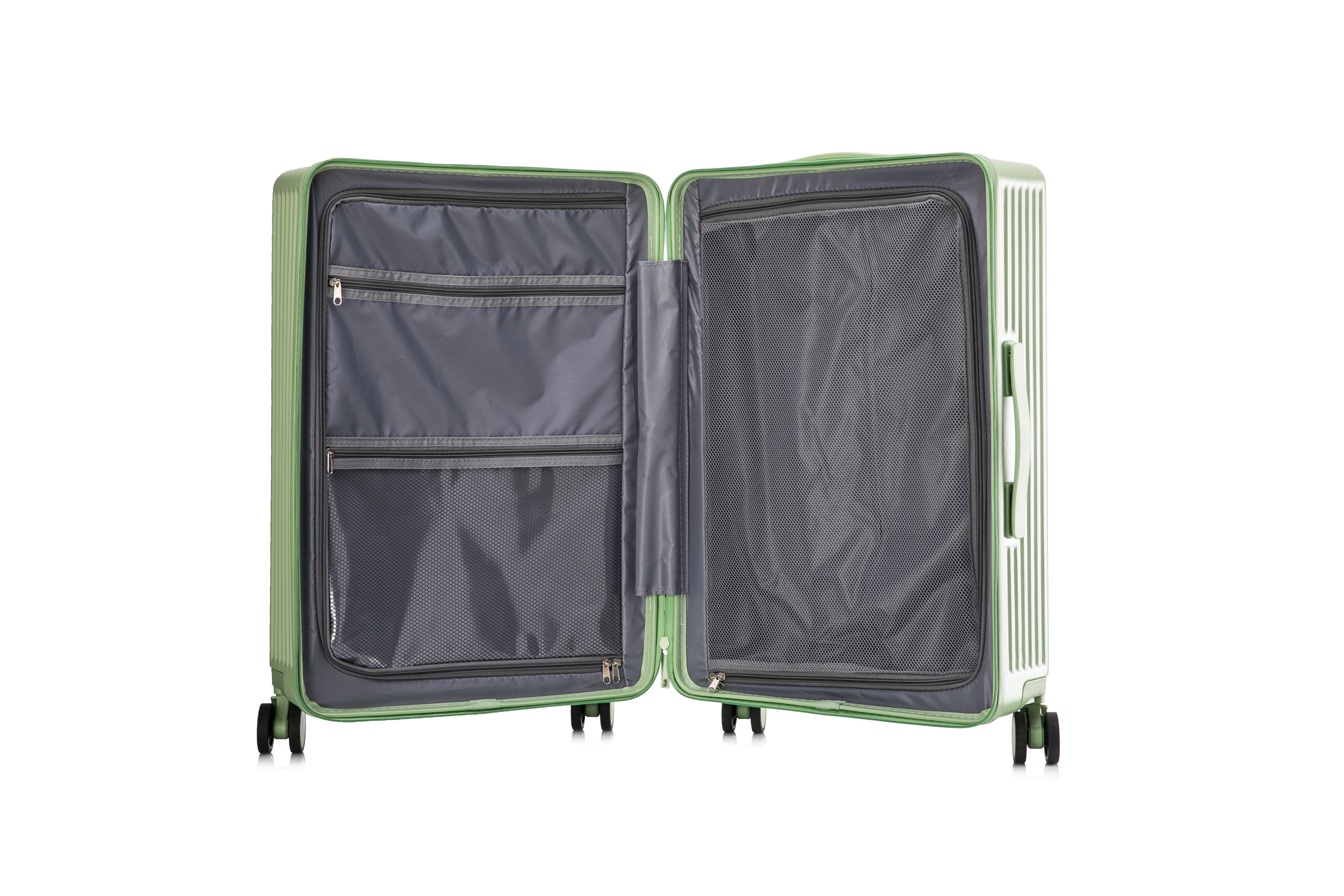Mga set ng maleta na may 3 pirasong trolley luggage na multifunctional na pocket luggage sa harap 2 inner compartment
