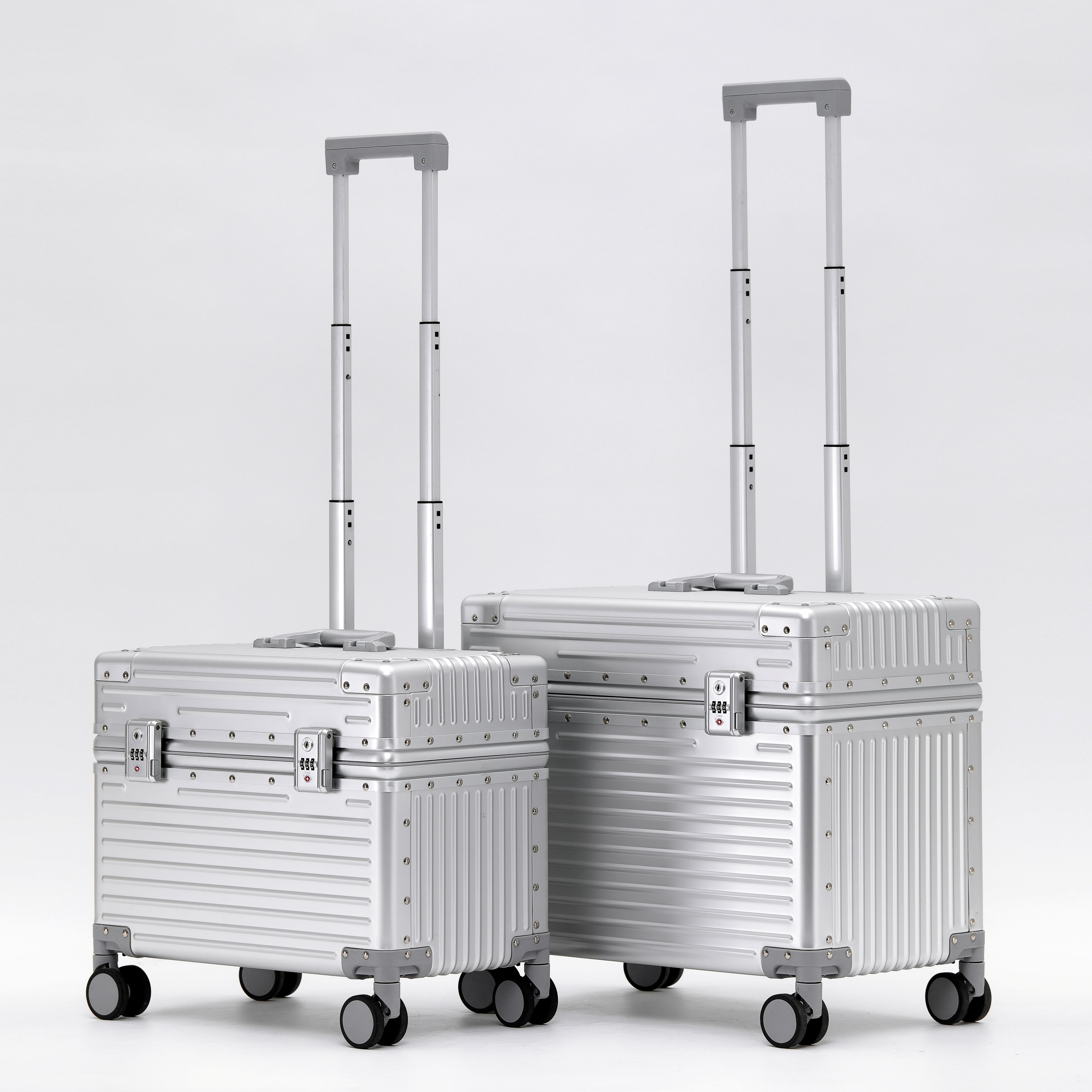 Fashion Matel Magnesium at aluminum trolley travelling luggage maleta multifunctional sa loob ng bulsa